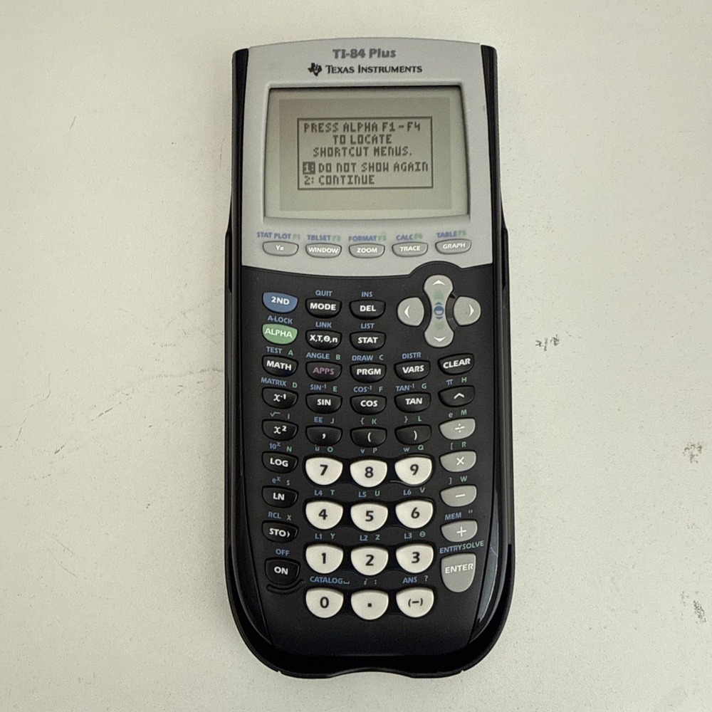 Texas Instruments TI-84 Plus Graphing Calculator With Cover Black TESTED WORKS